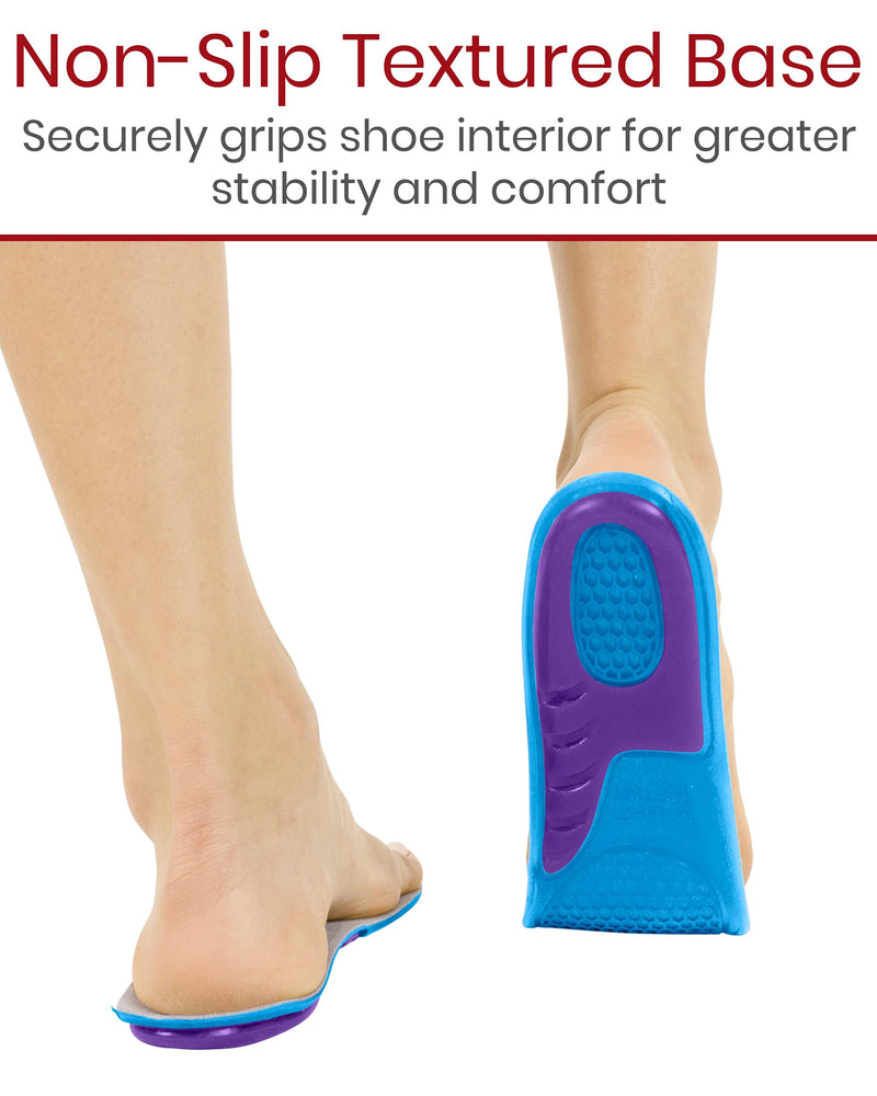 [Australia] - Envelop Gel Insoles - Shoe Inserts for Walking, Running, Hiking - Full Length Orthotics for Men, Women - Cushion Soles for Heels, Arch Support, Plantar Fasciitis, Massaging Flat Feet - Fits Work Boots Small (Pack of 2) 