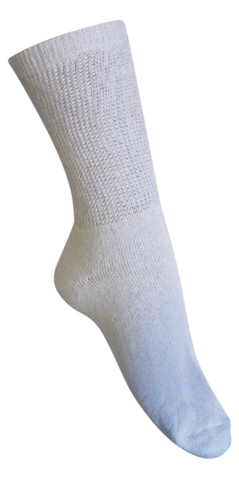 [Australia] - Diabetic Mens Crew Socks (3 Pack) 10-13, White, Made in The USA 