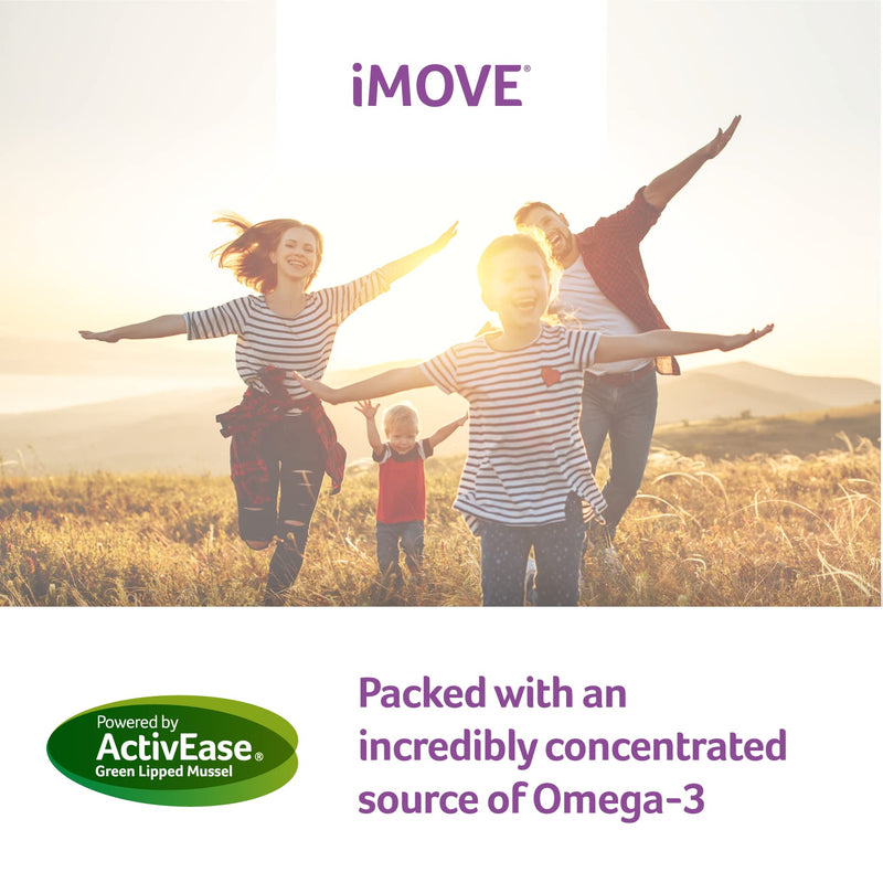 [Australia] - iMOVE Active | Natural Joint Supplement for Humans, 60 Tablets - Includes Glucosamine HCl, Green Lipped Mussel, Hyraluronic Acid, Vitamin E and C and Manganese 