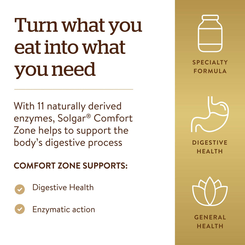 [Australia] - Solgar Comfort Zone Digestive Complex, 90 Vegetable Capsules - Enzymes for Digestion - Support The Body’s Natural Digestive Process - Break Down Difficult To Digest Foods - Kosher - 90 Servings 