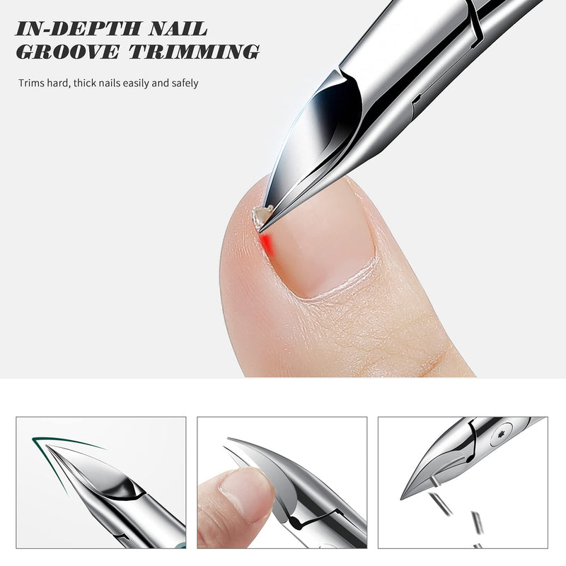 [Australia] - FVION Nail Clippers for Thick Nails or Ingrown Toenails, Thick Nail Clippers for Elderly, Precision Long Handled Toenail Clippers for Women & Men - Black 