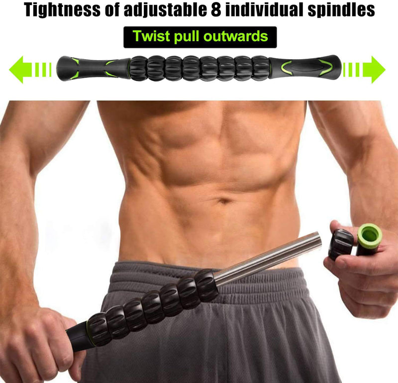 [Australia] - CHAOCHI Muscle Roller Stick, Deep Tissue and Trigger Point Massage Stick Post for Workout Recovery, Relieve Leg/Thighs Cramps, Back Soreness, Arms Pain, Promotes Circulation Black 