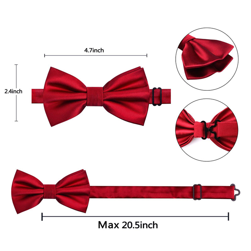 [Australia] - Alizeal Men's Pre-tied Bow Tie Pocket Square and Cummerbund Set Champagne One Size 