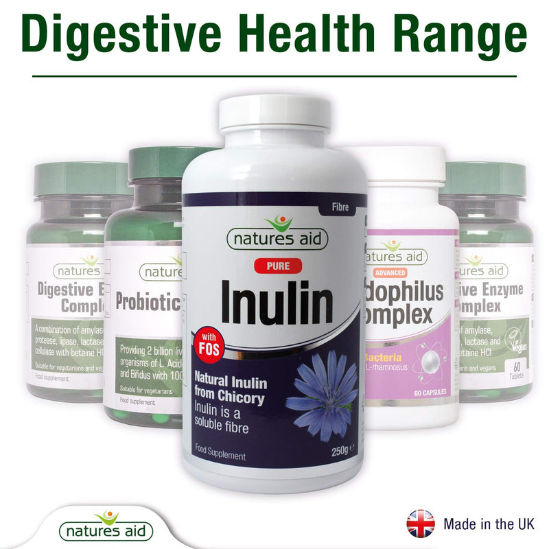 [Australia] - Natures Aid Inulin Powder, 250 g (from Chicory Root, 100% Natural with FOS, High Fibre, Low Calorie, Prebiotic, Vegan Society Approved, Made in the UK) 
