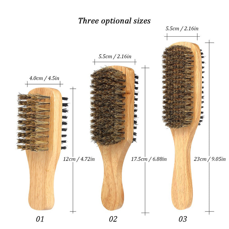 [Australia] - Men's Beard Brush Double-Sided Facial Hair Brush Shaving Comb Male Mustache Brush Solid Wood Handle 