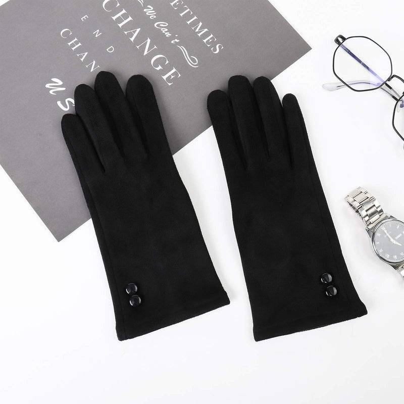 [Australia] - WANSIHE - Winter Gloves for Women, Touch screen warm Soft and Stretch Black 