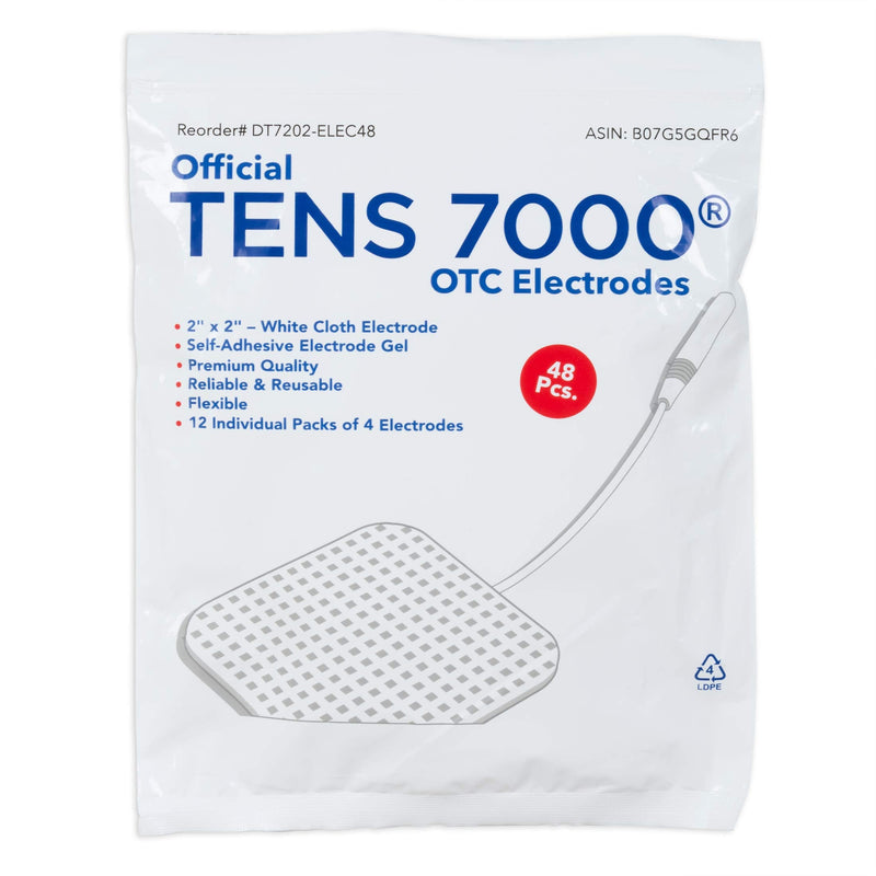 [Australia] - TENS 7000 Official TENS Unit Replacement Pads - 48 Pack, Premium Quality OTC TENS Unit Pads, 2" X 2" - Compatible with Most TENS Machines, Replacement Electrodes Value Pack 