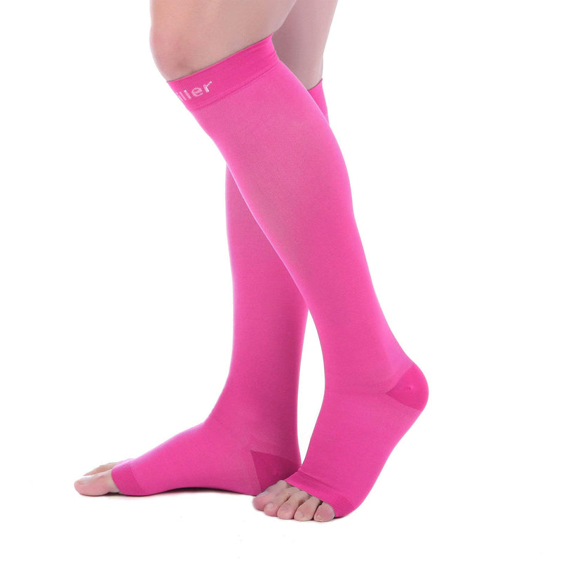 [Australia] - Doc Miller Open Toe Compression Socks 1 Pair 15-20 mmHg Firm Support Pink Large 