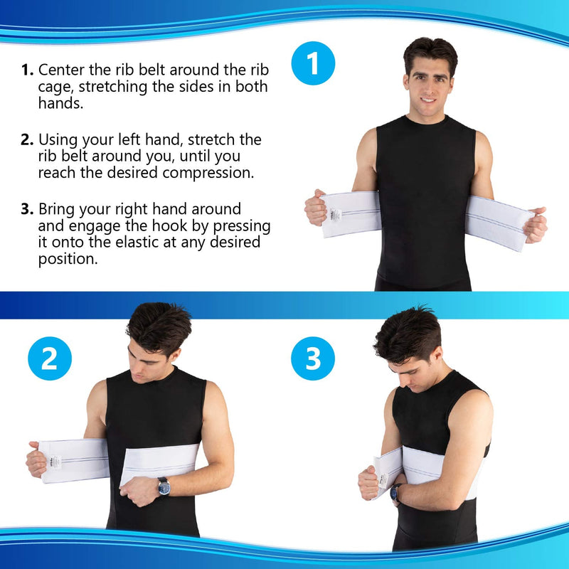 [Australia] - NYOrtho Elastic Rib Support Belt - Torso Compression Rib Brace Treatment Wrap for Natural Healing (Teen/Petite Male - Fits 20"-30" Chest) 20-30 Inch (Pack of 1) 
