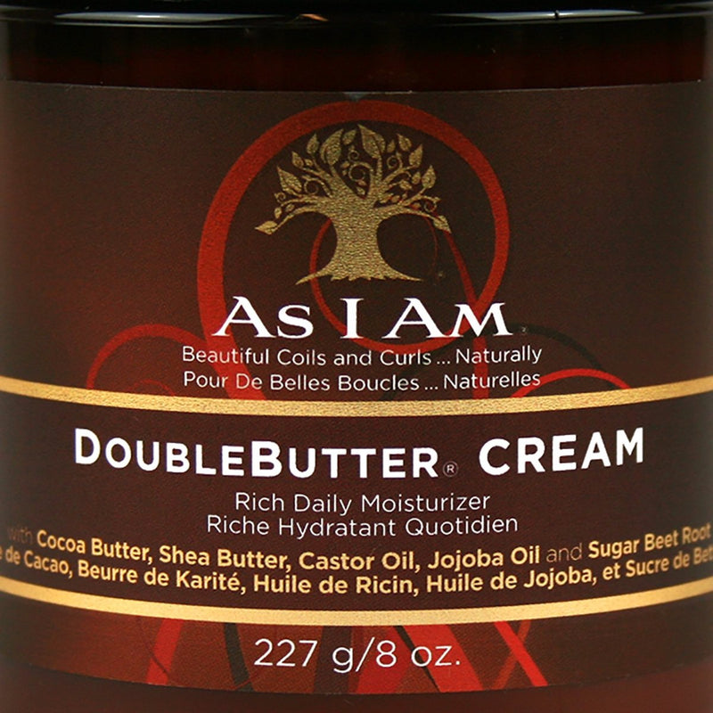 [Australia] - As I Am Double Butter Cream - 8 Ounce - Rich Daily Moisturizer - Soft and Shiny Curls and Coils - Repairs Split Ends - Strengthens Hair - Enriched with Pro-Vitamin B5 