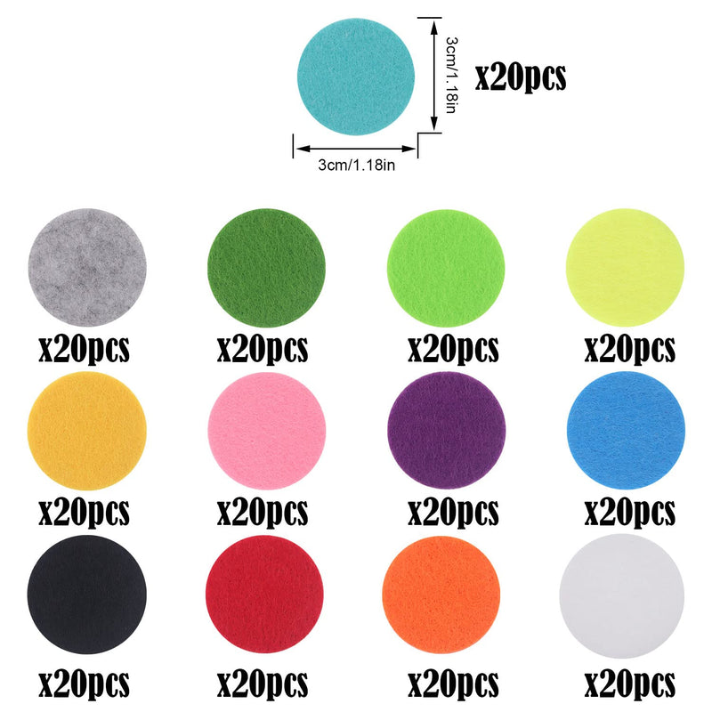 [Australia] - ZDNT 260 Pcs Essential Oil Diffuser Replacement Refill Pads 30mm Aromatherapy Diffuser Oil for Diffuser Scent Diffuser 20 Colors Accessories Refill Pads 