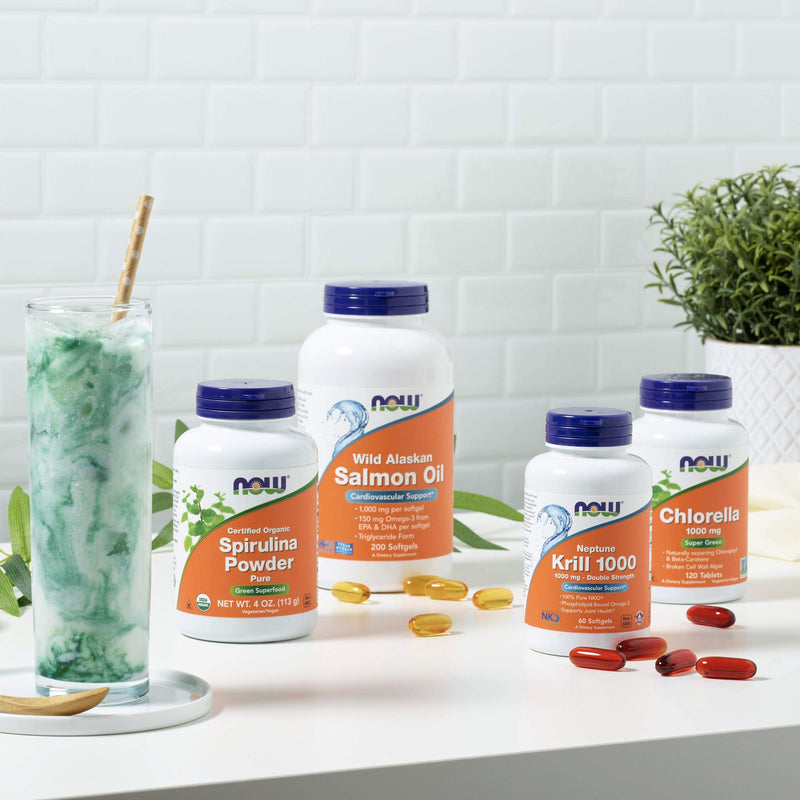 [Australia] - NOW Supplements, Chlorella 1000 mg with naturally occurring Chlorophyll, Beta-Carotene, mixed Carotenoids, Vitamin C, Iron and Protein, 60 Tablets 