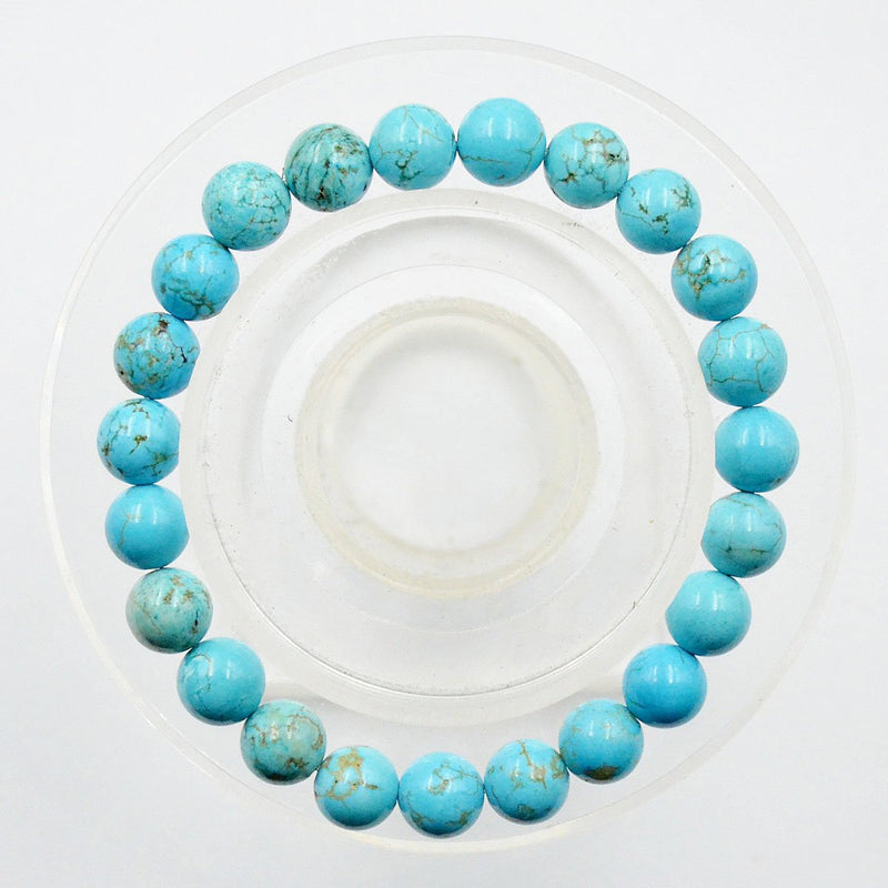 [Australia] - AD Beads Natural Gemstone Round Beads Stretch Bracelet Healing Reiki 8mm Blue 