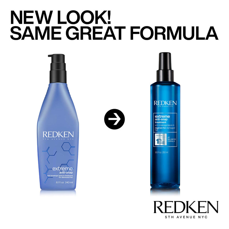 [Australia] - Redken Extreme Anti-Snap Anti-Breakage Leave-In Treatment | for Distressed Hair | Fortifies & Helps Reduce Breakage | Infused with Proteins | Updated Packaging | 8.5 Fl. Oz. 