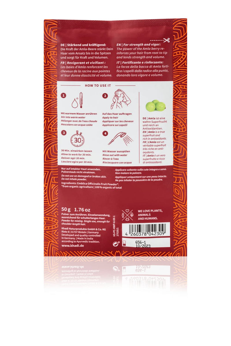 [Australia] - khadi Ayurvedic Hair Mask I The Power of Amla I Powerful Volume, Strengthened Hair Roots and New Vitality I 100% Natural, Vegan, from Silicones & Sulphates I 50 g 