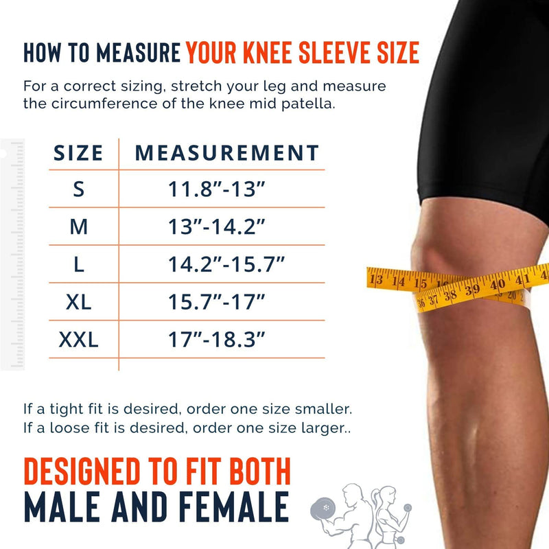 [Australia] - Knee sleeves for weightlifting (Sold as a Pair) for Men & Women | 7mm Thick Neoprene Compression Knee Sleeve | Knee Brace Support Working Out & Weight Lifting Squat, Deadlift, Mobility & Warmth Gray Medium 