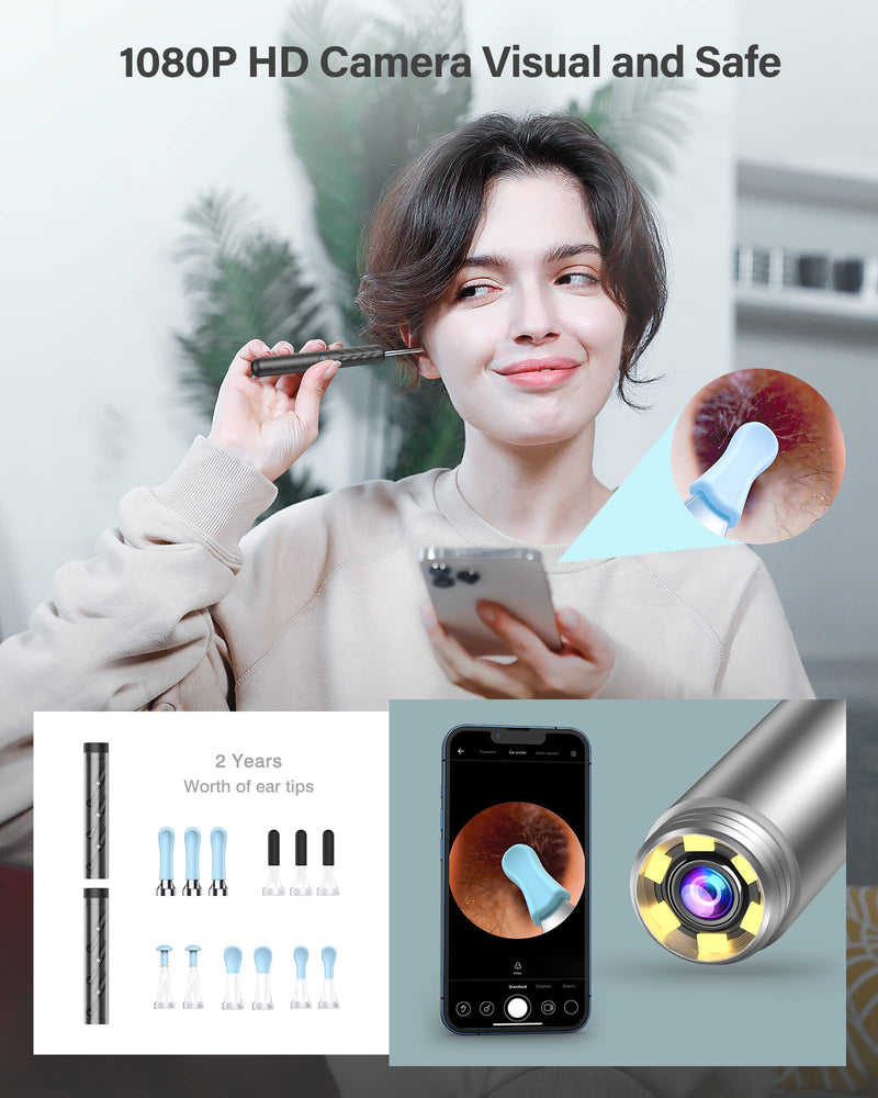 [Australia] - Bebird Pro Ear Wax Removal Tool with HD Camera and 6 LED Lights,Ear Cleaner Expert R3 for First Use and Smaller Ears,FDA Cleared Ear Camera and Wax Remover,for iOS,Android Phones Black 