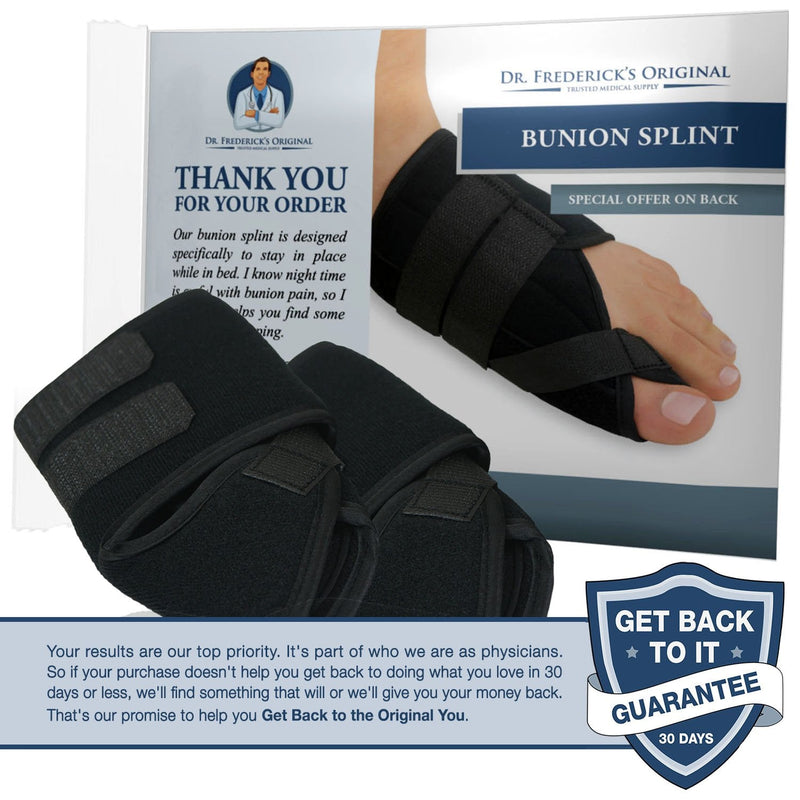 [Australia] - Dr. Frederick's Original Nighttime Bunion Splints - 2 Double-Stitched Velcro Bunion Correctors - Bunion Relief for Bedtime - for Men & Women 