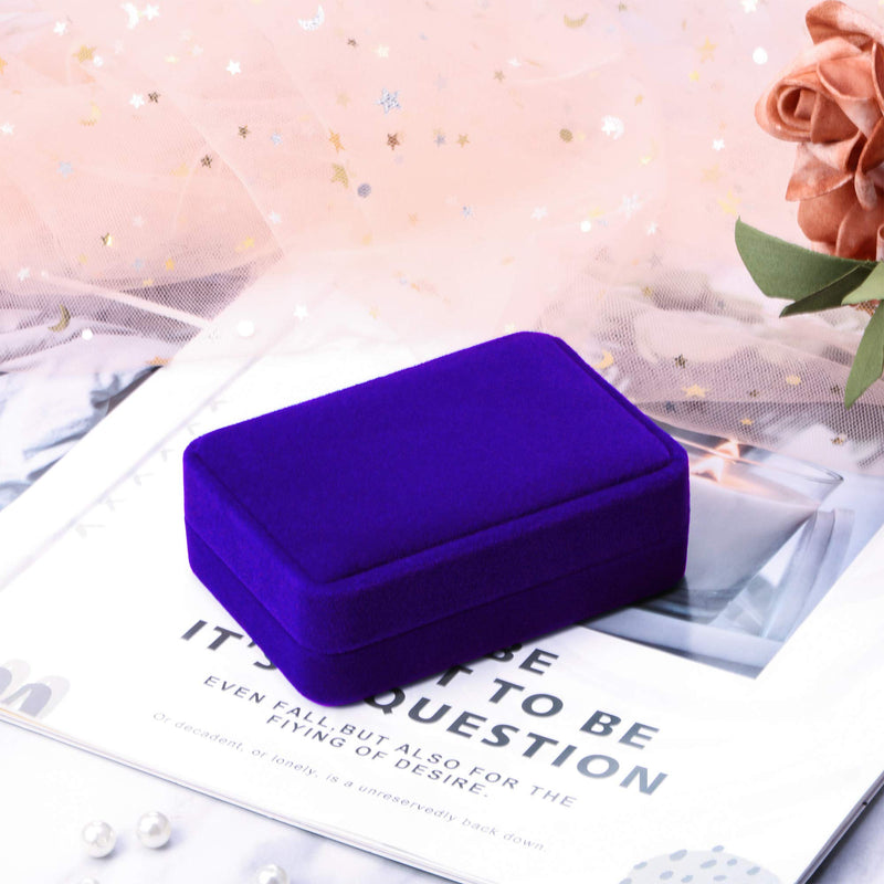 [Australia] - Velvet Pendant Necklace Boxes Jewelry Case Royal Blue Gift Box for Birthday Wedding Mother's Day Graduation Gifts (4 Pieces) 4 