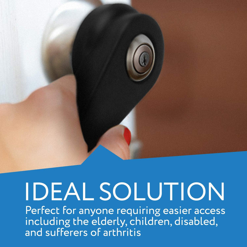 [Australia] - Two Pack Door Handle Extension, Soft Rubberized Doorknob Extension, Converts Knob Style Doors to Handles for Easy Accessibility for Elderly, Disabled, Children, Fits Door Knobs 2" to 2.5" 