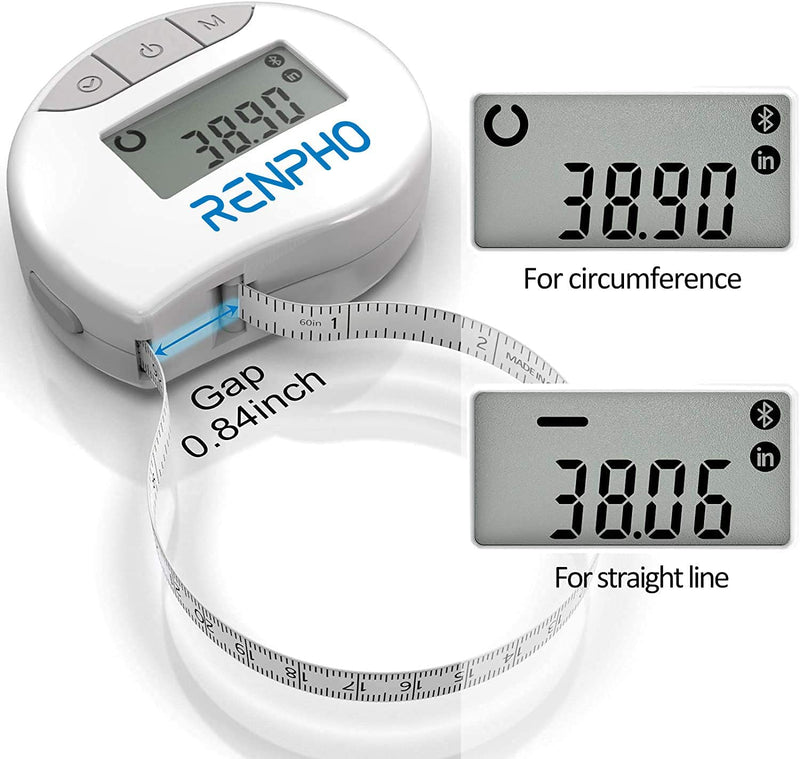 [Australia] - Body Tape Measure with Smart App, RENPHO Bluetooth Measuring Tapes for Body Measuring, Weight Loss, Muscle Gain, Fitness Bodybuilding, Retractable, Body Part Circumferences Measurements 