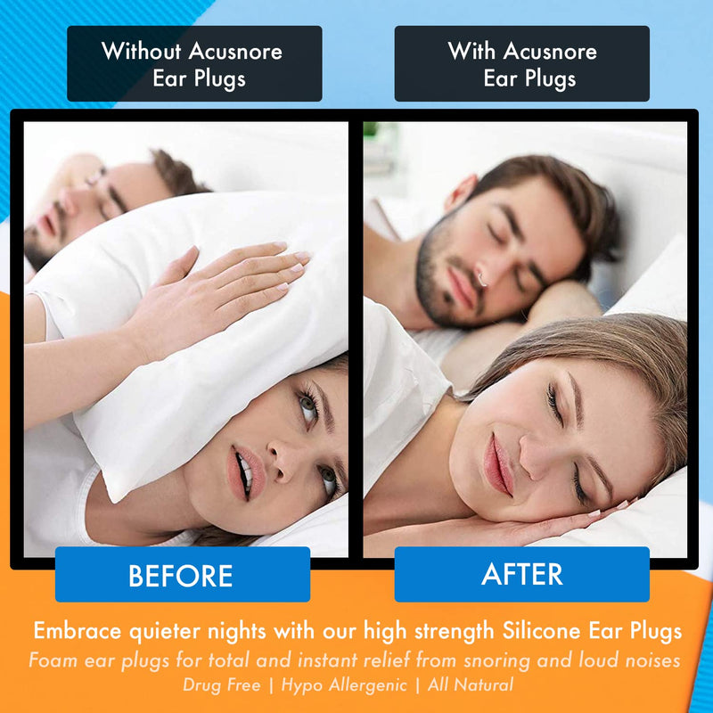 [Australia] - Ear Plugs for Sleeping Acusnore® Noise Cancelling Ear Plugs Suitable Snoring Aids for Men & Women Includes x6 Pairs of Earplugs 