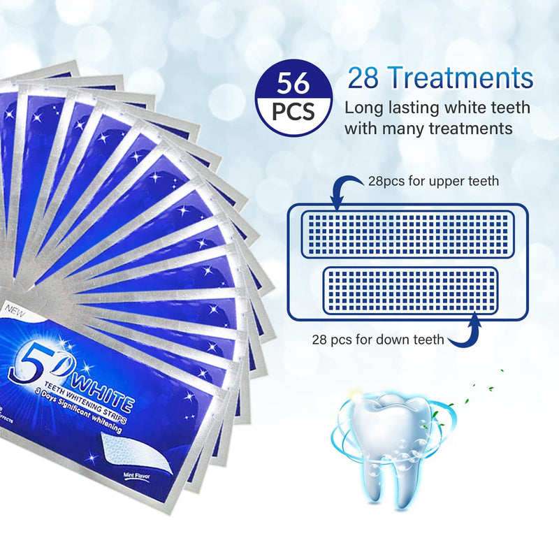 [Australia] - Teeth Whitening Strips, Effective Non-sensitive Teeth Whitening Strips Effective Home Use Tooth Whitening Kit Teeth Whitener Mint Flavor 14 Pouches 28 Strips 