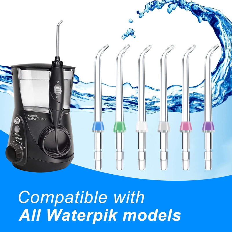 [Australia] - Flosser Replacement Tips for Waterpik Water Flosser , Flosser Refill Heads Replacement Heads for waterpik, Compatible with Waterpik Oral Irrigator & Dental Flosser(6 Classic Jet Tips) 
