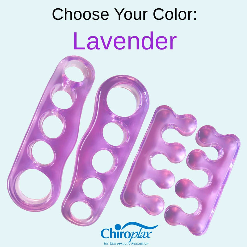 [Australia] - Chiroplax Gel Toe Separators Stretchers (2 Pairs w/Pouch) Toe Spacer Spreader for Bunion Relief, Hammer Toes, Toe Straightener (Lavender) Lavender 