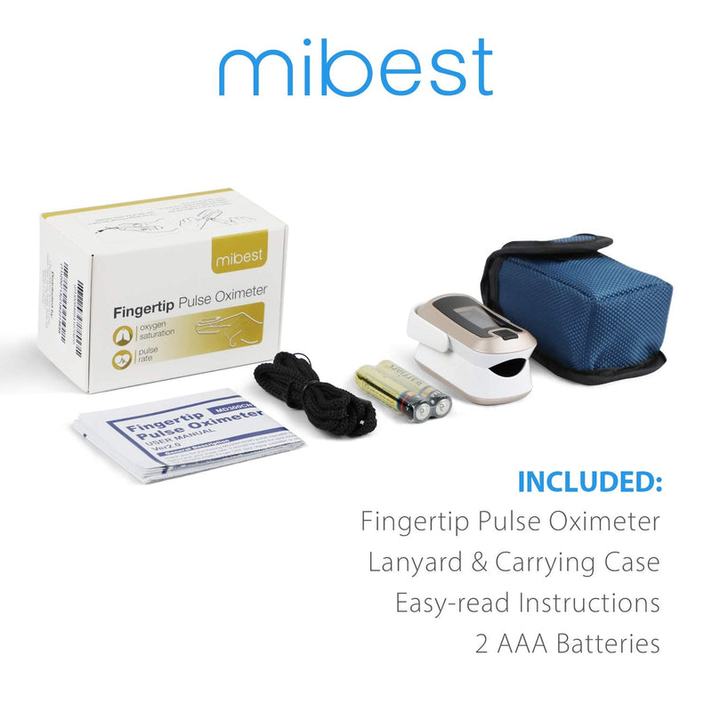 [Australia] - mibest OLED Finger Pulse Oximeter, O2 Meter, Dual Color White/Luxury Gold 