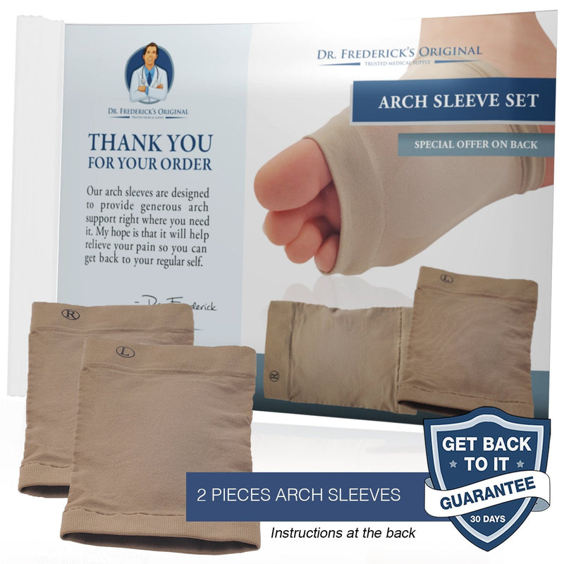 [Australia] - Dr. Frederick’s Original Arch Support Sleeve Set - 2 Pieces - Soft Gel Sleeves for Flat Foot & Plantar Fasciitis Pain Relief - W6-10 | M4.5-8 
