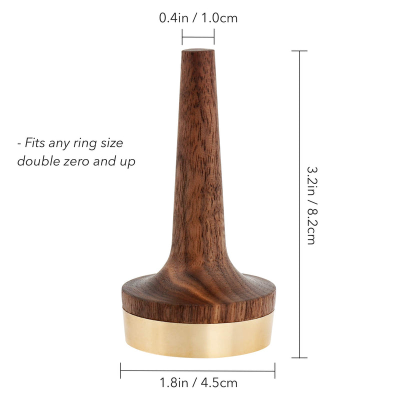 [Australia] - Wooden Ring Holder For Jewelry | 1 Piece | Black Walnut Wood & Brass Stand | Perfect Gift For Men & Women, Engagement, Wedding & Anniversary | Him & Her Rings Modern Display | Fits Any Band Size 00 Up 