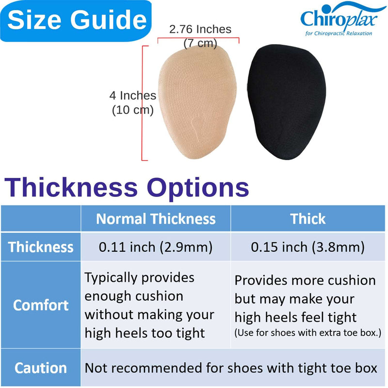 [Australia] - Chiroplax High Heel Cushion Inserts Pads (4 Pairs) Suede Ball of Foot Forefoot Metatarsal Anti Slip Shoe Insoles for Women Normal Thickness Beige 