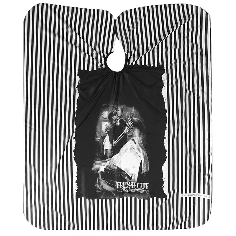 [Australia] - Haircut Cape,Retro Stripes Salon Hair Dyeing Hairdressing Styling Apron Cloth with Adjustable neck Elastic, Barber Tools for Salon Home 