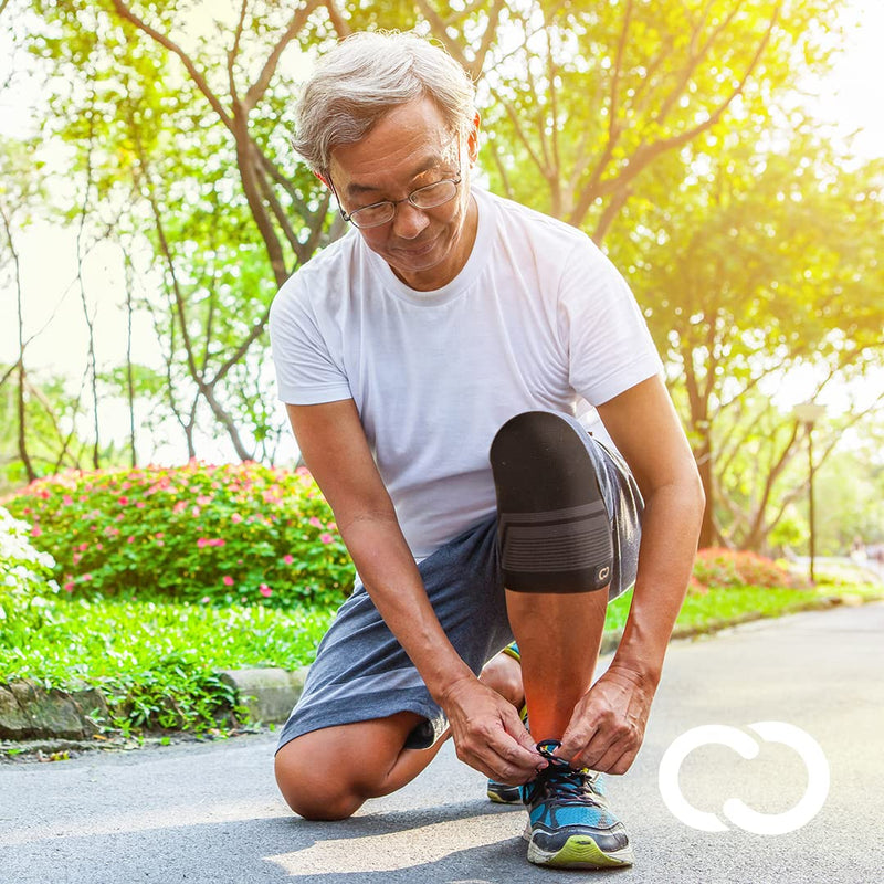 [Australia] - Copper Compression PowerKnit Knee Support Brace - Sleeve for Pain, ACL, Joint, Meniscus Tear for Running, Basketball, Workout, Sports, Gym, Injuries, Arthritis, Tendonitis. Fit for Men & Women Small/Medium 