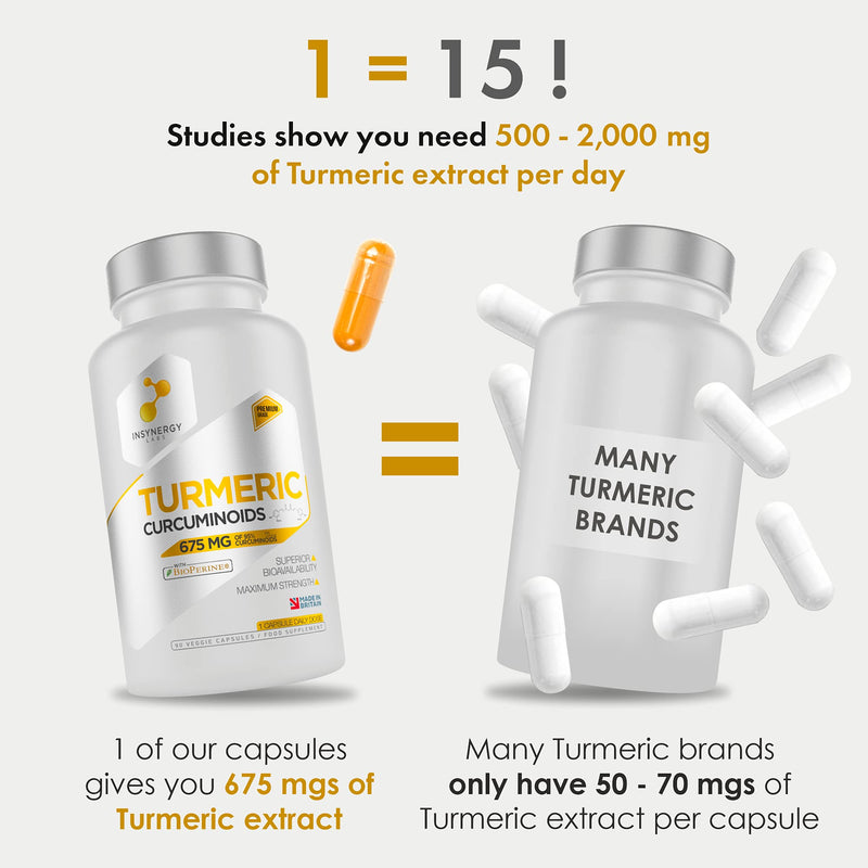 [Australia] - Ultra Premium Pure Turmeric Extract Capsules | Highest Strength in The UK | Pure Turmeric Curcumin Capsules and Black Pepper (Bioperine) | 3 Month Supply Vegan Capsules 
