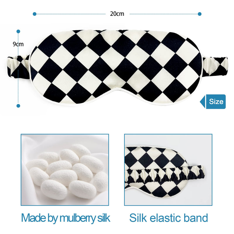 [Australia] - townssilk 100% Silk Sleep mask with Silk Adjustable Strap,Comfortable and Super Soft Eye mask Ultimate Sleeping aid,Blindfold squareblack Eusquareblack 