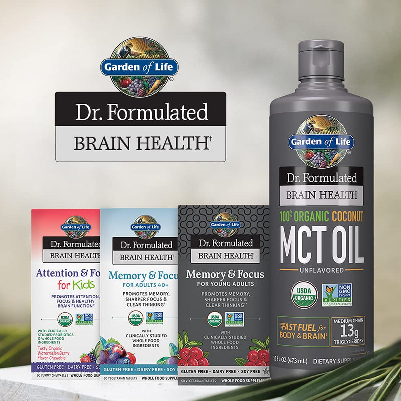 [Australia] - Garden of Life Dr. Formulated Brain Health Memory & Focus for Adults 40+, 60 Count 