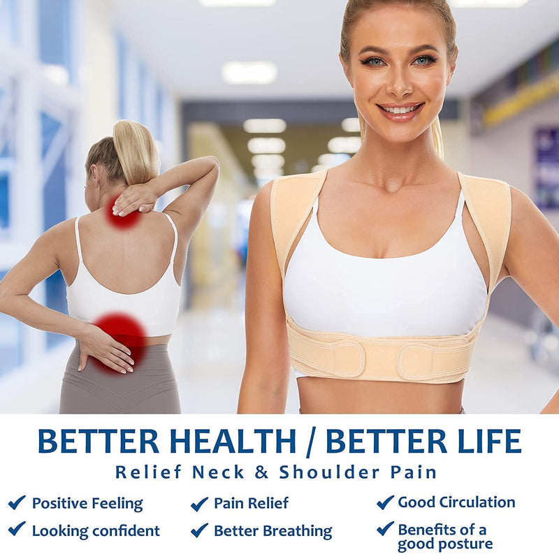 [Australia] - Vicorrect Posture Corrector for Women and Men, Adjustable upper back straightener posture corrector and Providing Pain Relief from Neck, Shoulder, and Upper Back (Small/Medium) Small/Medium 