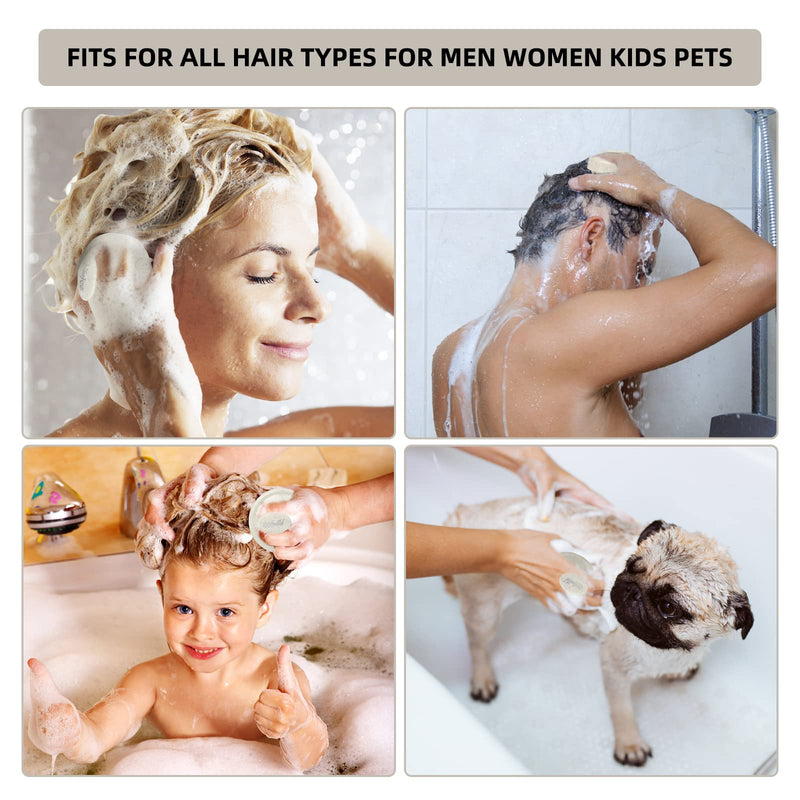 [Australia] - Scalp Massager, Wheat Straw Shampoo Brush Silicone Hair Care Scalp Scrubber Exfoliator Brush for Men Women Kids Pets Wet Dry Curly Straight Thick Thin Long Short Hair, Beige 