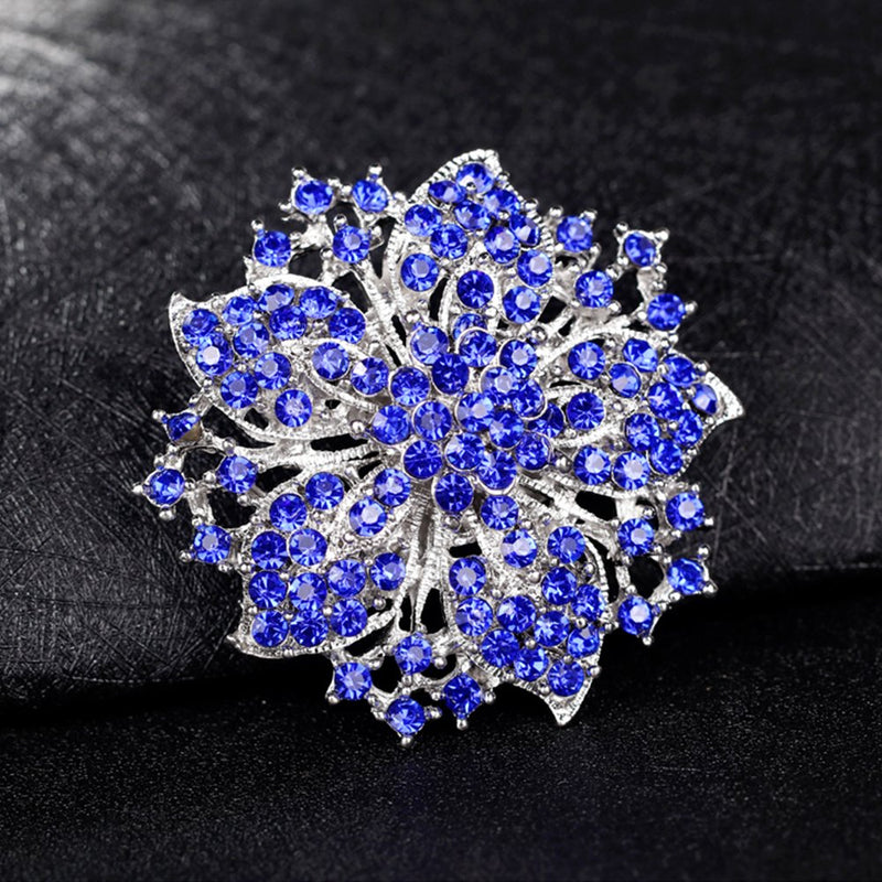 [Australia] - Ezing Fashion Jewelry Beautiful Silver Plated Rhinestone Crystal Brooch Pin for Woman c 