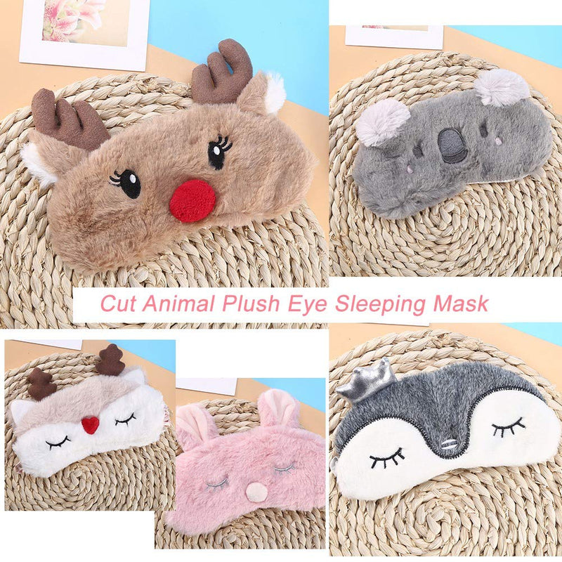 [Australia] - Christmas Sleeping Mask Cute Animal Eye Cover Sleeping Mask Deer Winter Carton Nap Eye Shade Mask for Girls Women Adult(Elk) Elk 