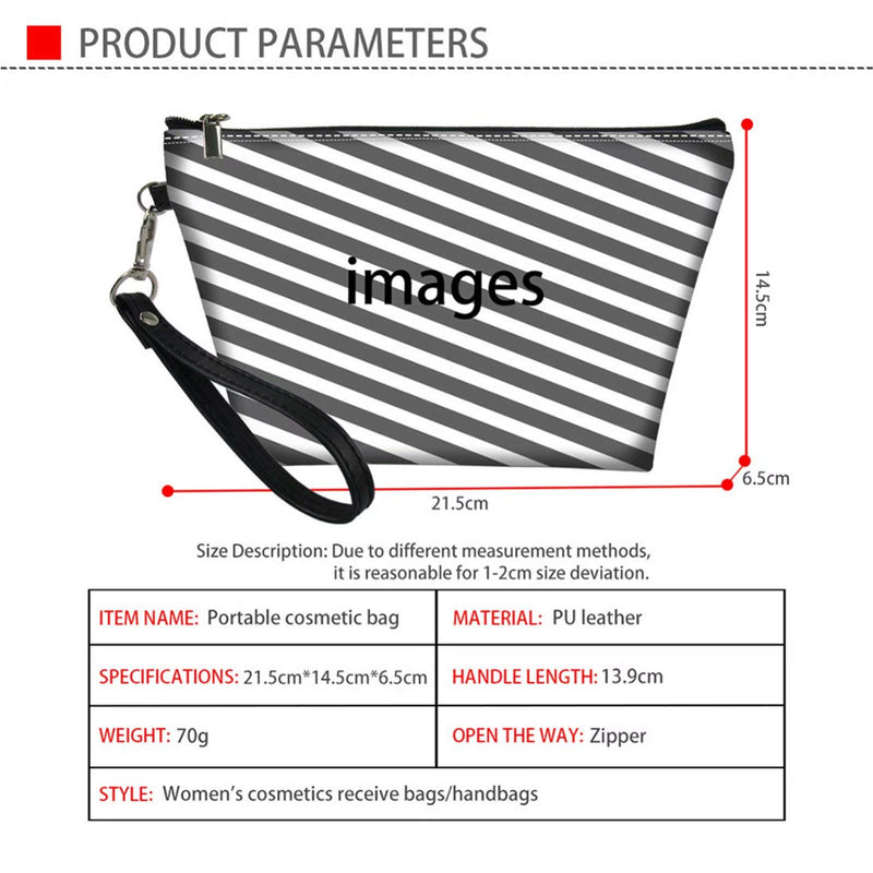 [Australia] - Pensura Travel Cosmetic Bags for Toiletries Female Printed Skeleton Zipper Hand Strape Lage Capacity Outdoor Makeup Handbag Free and Convenient 