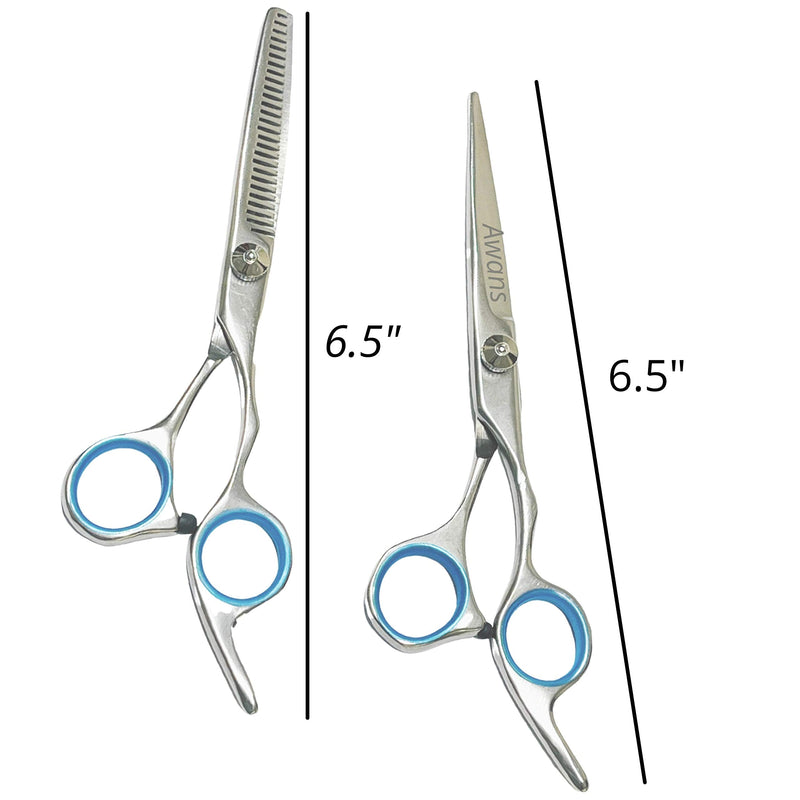 [Australia] - Awans Professional Barber Salon Hairdressing Scissors Set 5.5" with Thinning Scissors, Hair Cutting, Hair Styling, Hair Thinning Set 5.5"- Free Pouch/ Holster (6.5" Set) 6.5" Set 