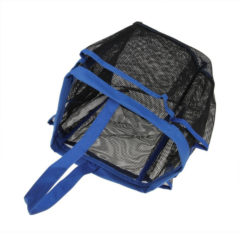 [Australia] - Quick Drying Mesh Caddy Organizer 8 Pockets Hanging Shower Toiletry Bag Makeup Cosmetic Storage Bag Bath Shampoo Shower Organizer Oxford Travel Gym Dorm Bathroom Pouch Case Washing Bag with Handles Blue 