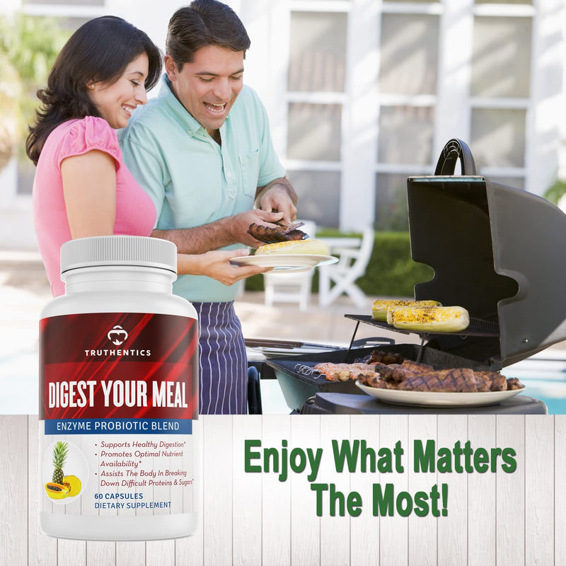 [Australia] - TRUTHENTICS Digestive Enzymes & Probiotic Supplement - Digestion Aid - Enzymes for Better Digestion, Bloating, Gas, IBS, Constipation Relief - Healthy Weight & Metabolism - Vegan Non-GMO Gluten-Free 