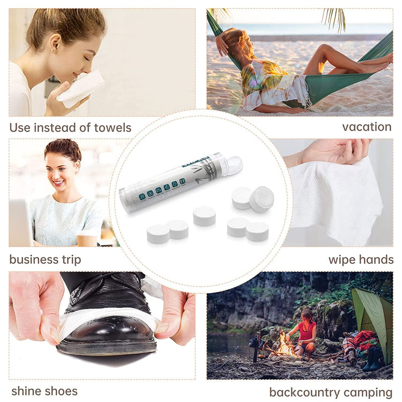 [Australia] - 100 Pieces Compressed Wipes, Compressed Towels Tablets, Portable Face Towels Tablets, Compressed Coin Tissue for Travel, Home, Beauty Outdoor Activities 