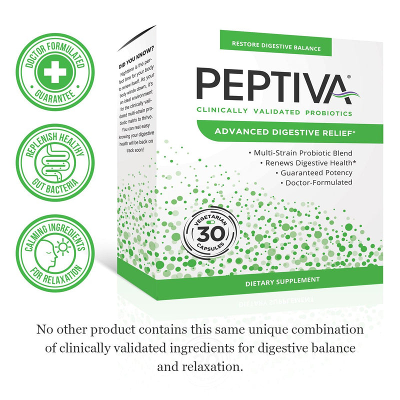 [Australia] - Peptiva Advanced 50 Billion CFU Probiotic - Digestive Relief - Clinically Validated, Premium Probiotic, 30ct 