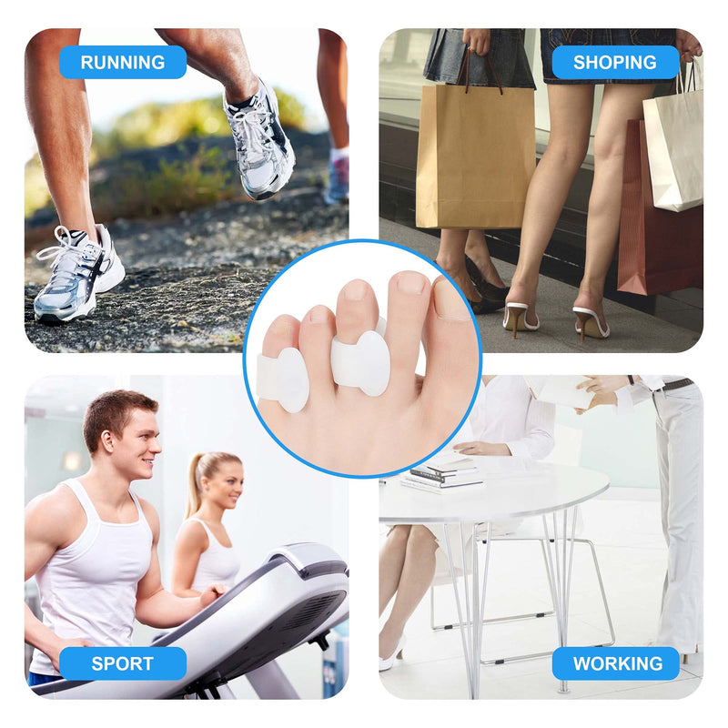 [Australia] - Hoogoo Pinky Gel Toe Separators, Silicone Toe Spacers, Small Toe Protector Spreader, Cushions for Curled Overlapping Separate Toe Correct 