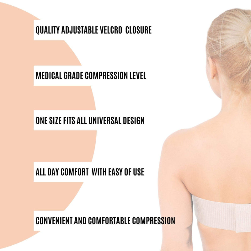 [Australia] - Breast Implant Stabilizer Band, Post Surgery Breast Augmentation and Reduction Strap, Chest Belt, Breast Support Bandage, One Size Fits All (Beige) Beige 